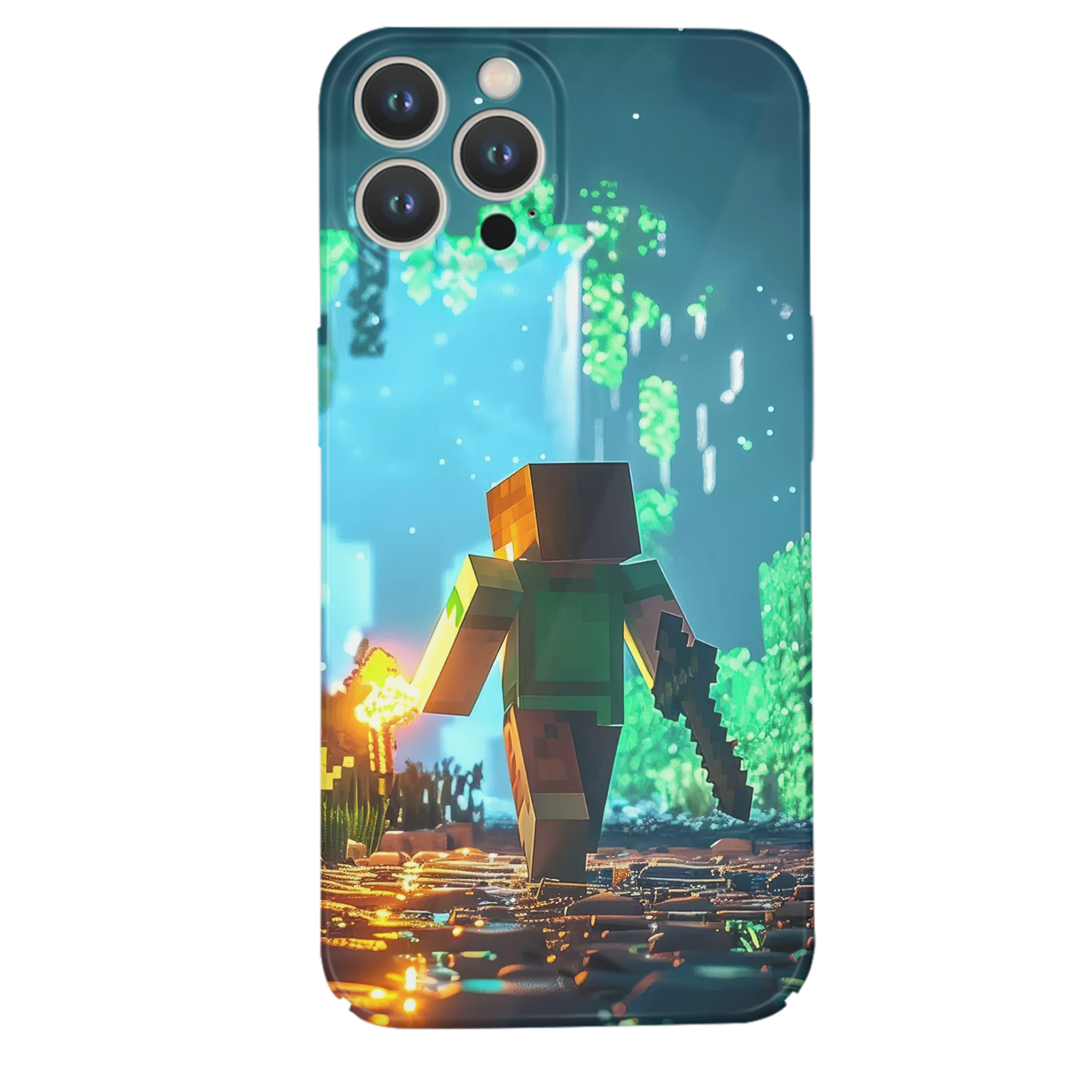 （画像用） マインクラフト ブロックの世界 Minecraft MC Block world 【iPhone 14シリーズ対応】ハードケース